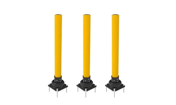 slow stop rebounding bollards